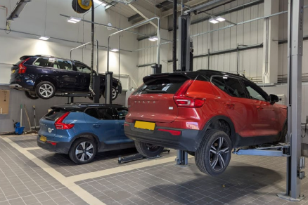 Team working in garage